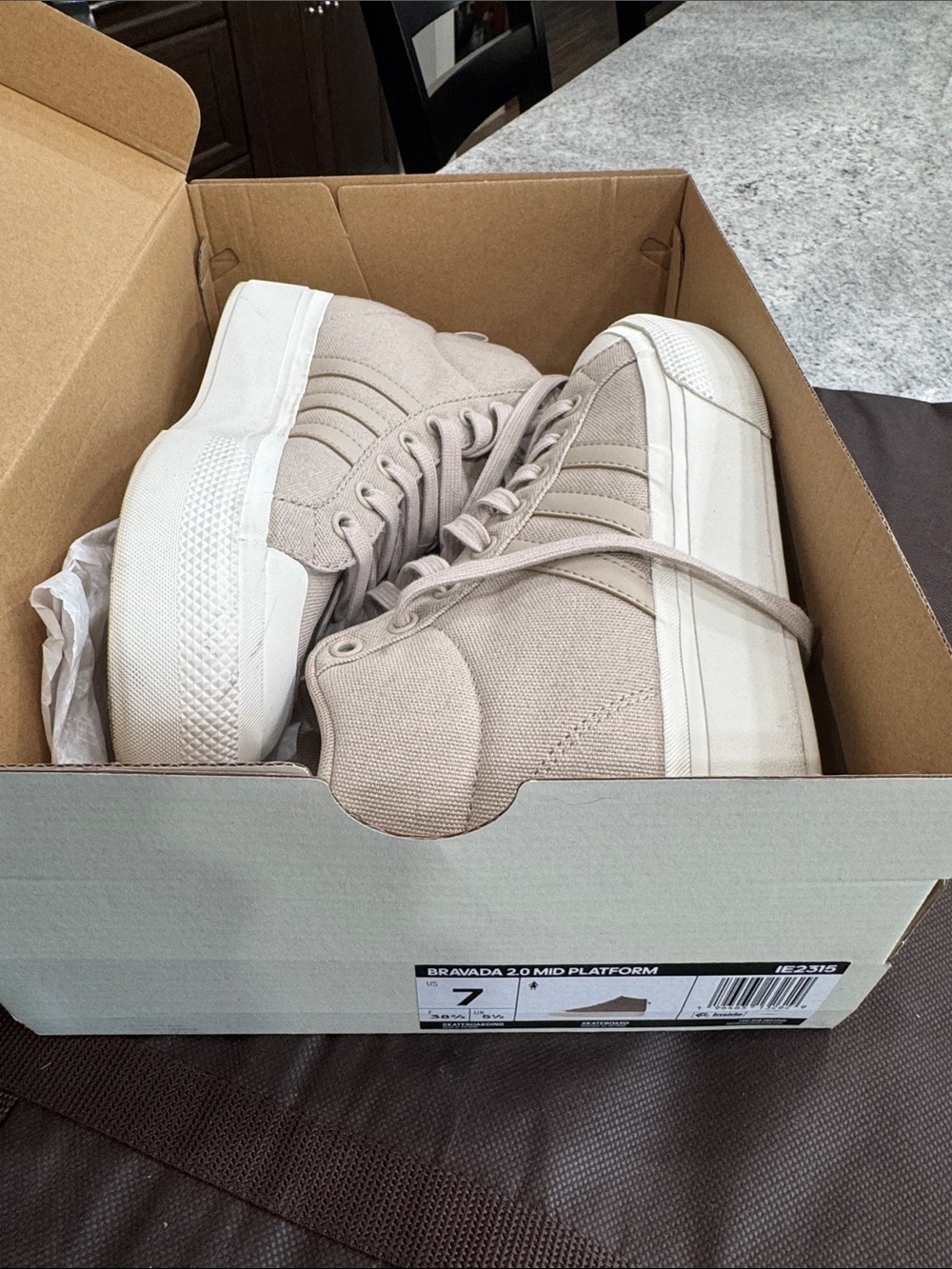 Adidas Neutral Beige High-Top Canvas Sneakers. Excellent condition. Wore once.